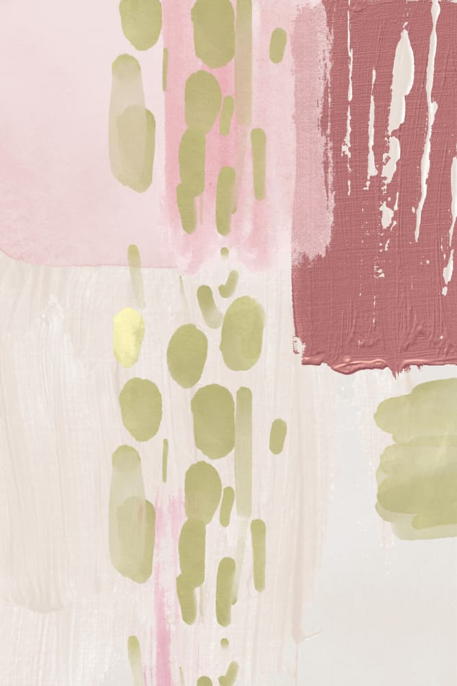 Soft Pink Green Abstract by Sally Ann Moss — canvas wall art