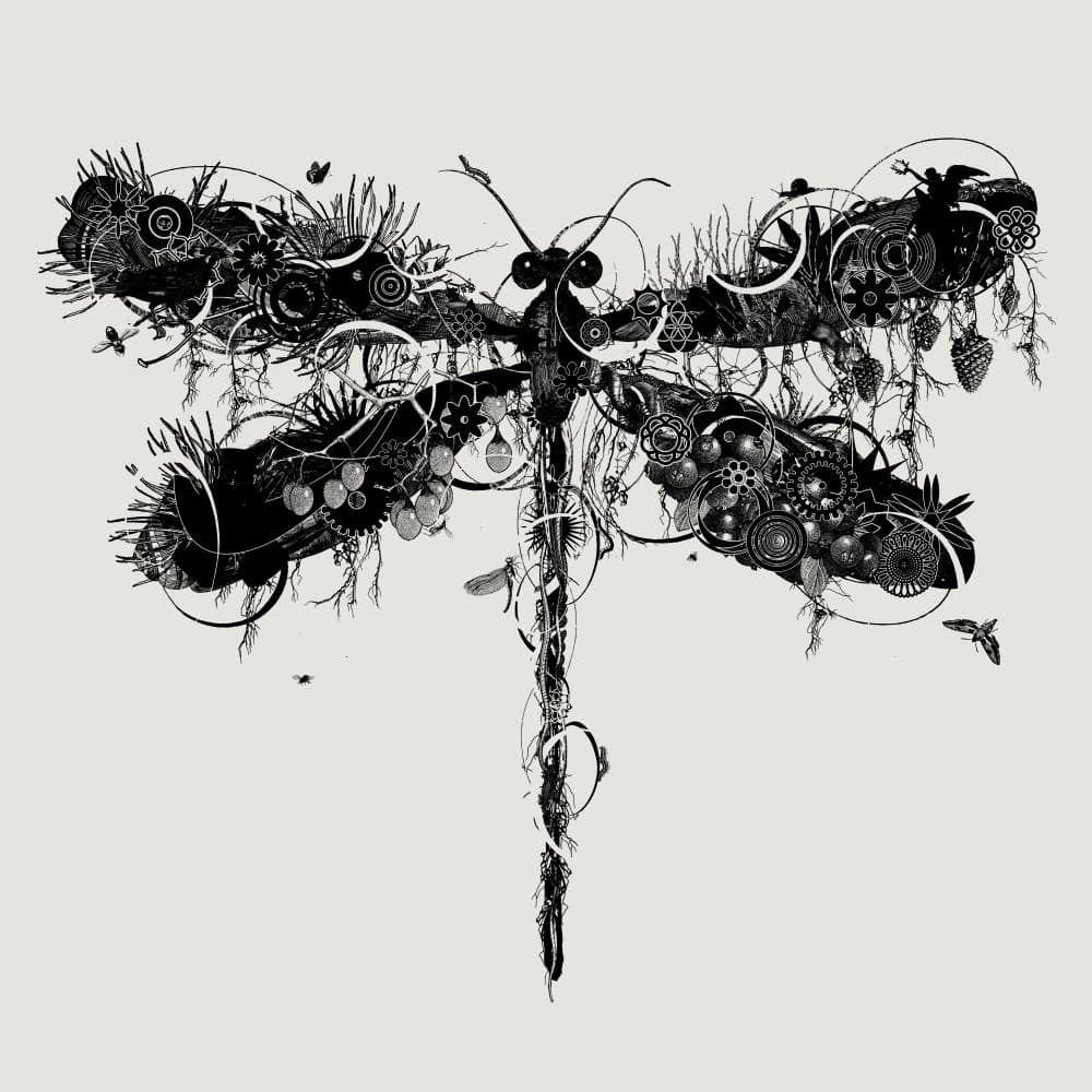 Organic Mechanical Dragonfly by Jaco Putker — canvas wall art