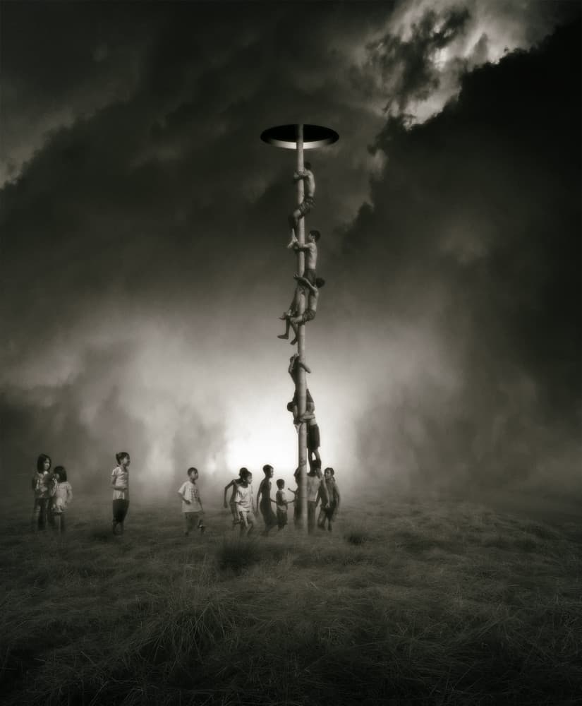 Children's Pole Climb by Hari Sulistiawan — canvas wall art