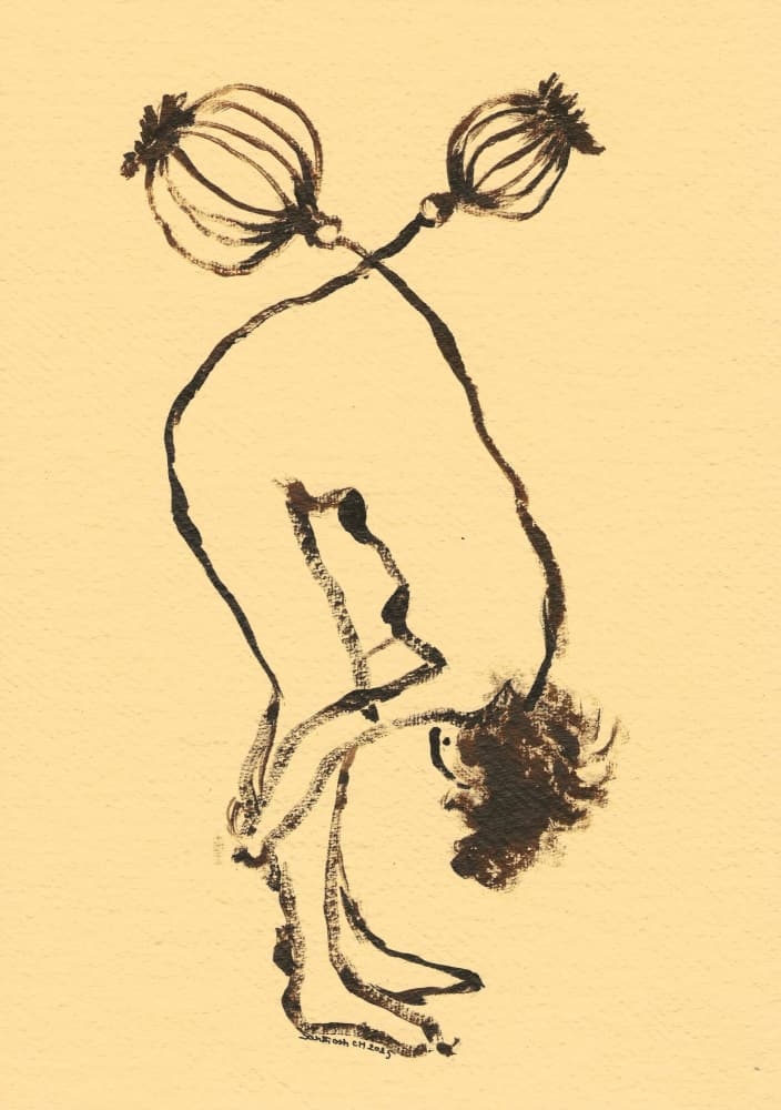 Nude Botanical Yoga by Santhosh ch — canvas wall art