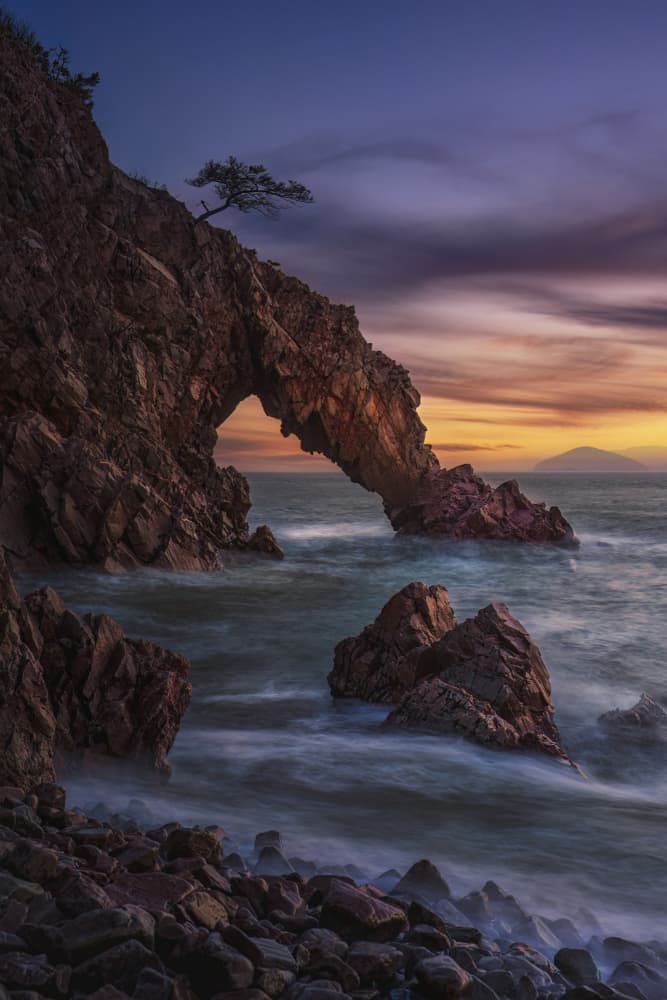Twilight Ocean Arch by Tiger Seo — canvas wall art