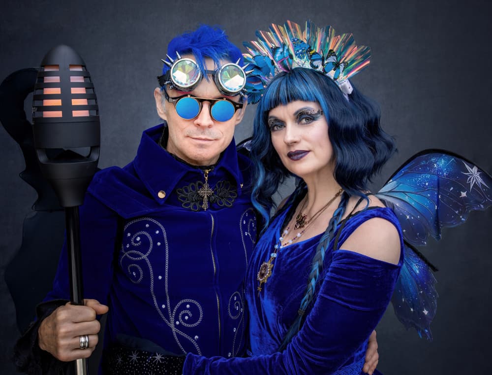Blue Fantasy Couple by Daniel Springgay — canvas wall art