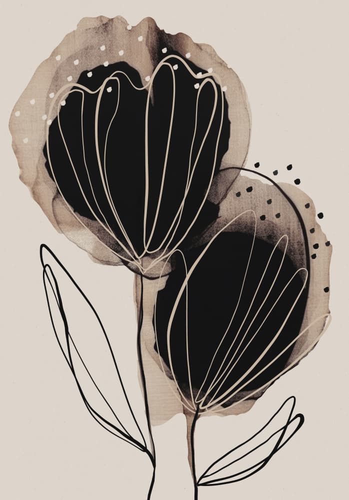 Ink Blossom Duo by Treechild — canvas wall art