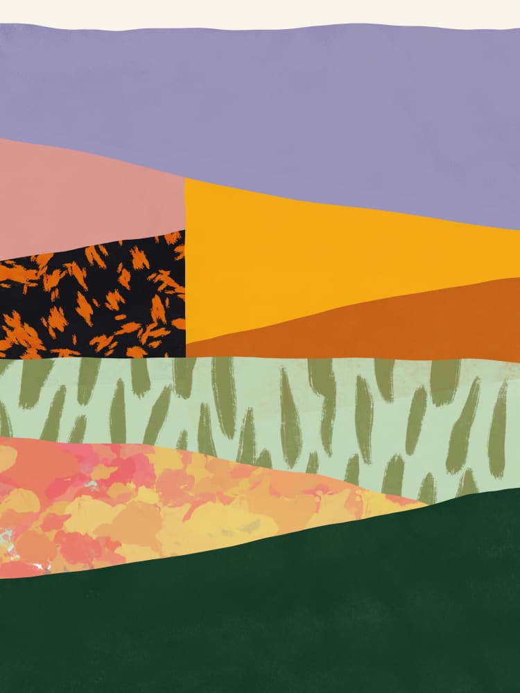 Colorful Abstract Landscape by Little Dean — canvas wall art