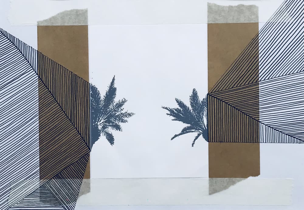 Tropical Abstract Lines by kellymariesmith — canvas wall art