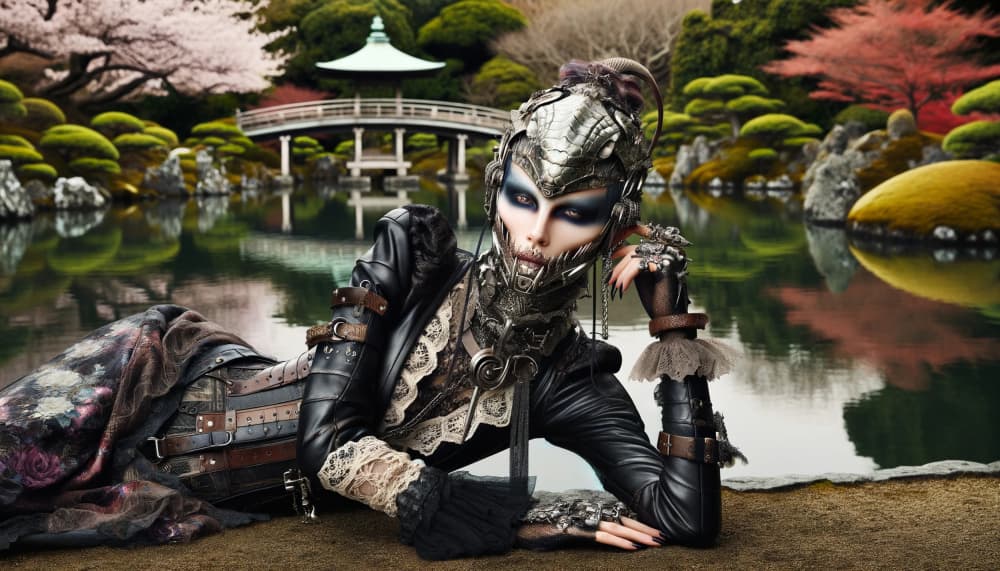 Dark Elegance Japanese Garden by David Galan — canvas wall art