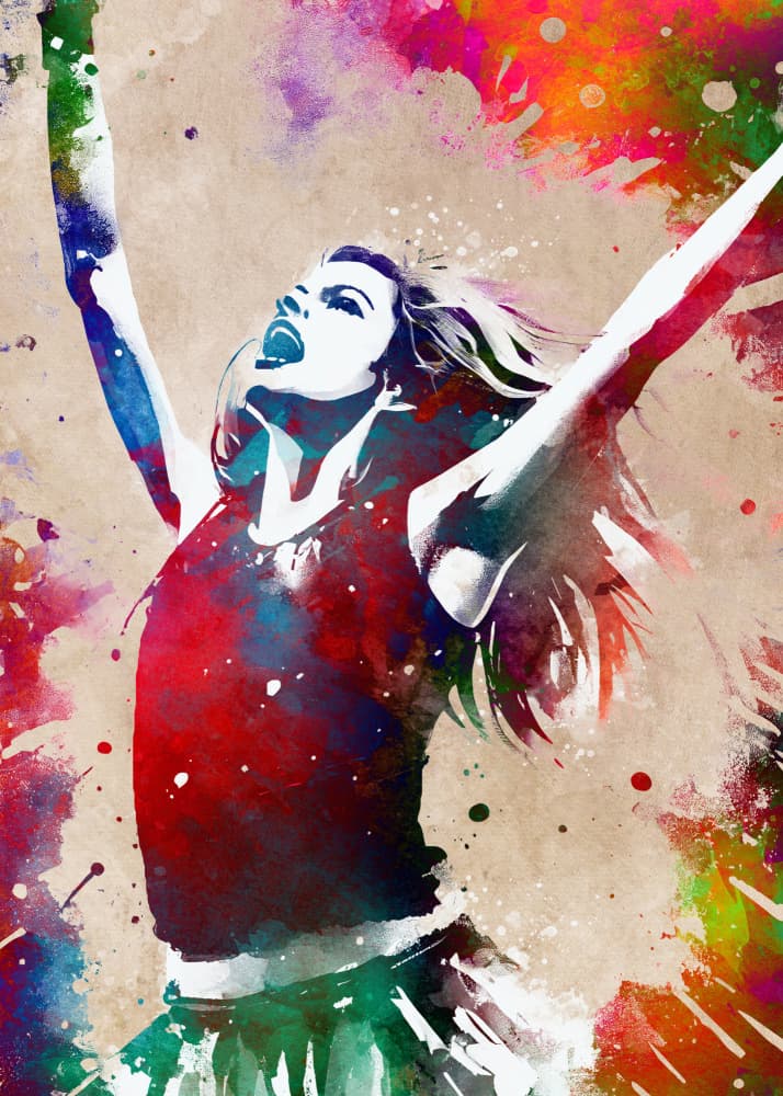 Vibrant Woman Celebration by Justyna Jaszke — canvas wall art