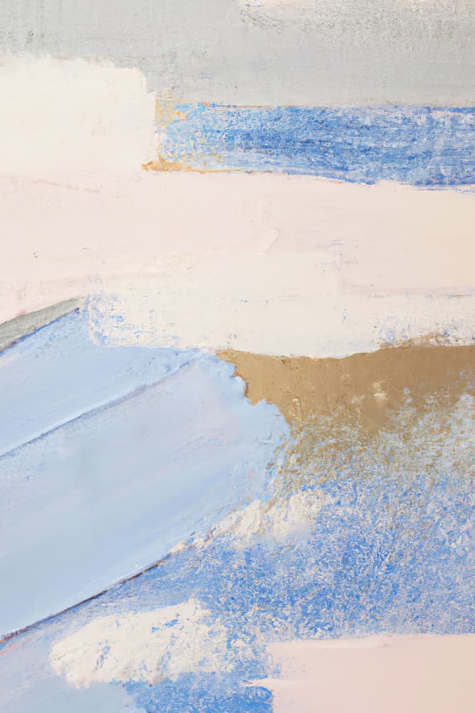 Soft Blue Gold Abstract by Melloi Art Prints — canvas wall art