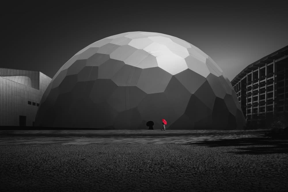 Red Umbrella Dome by Shuchuan Liu — canvas wall art