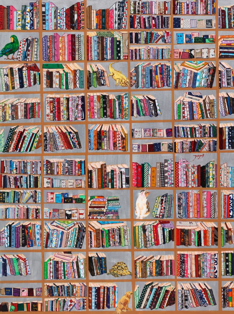 Whimsical Library Friends by Jukyong Park — canvas wall art