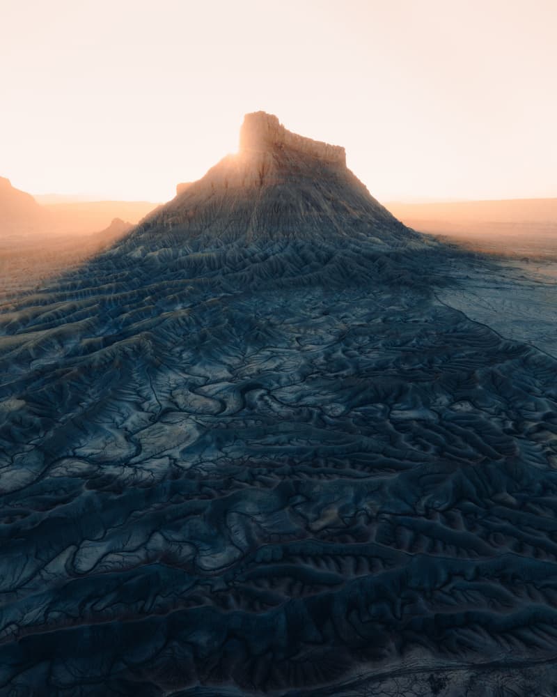 Golden Desert Mountain by Witold Ziomek — canvas wall art