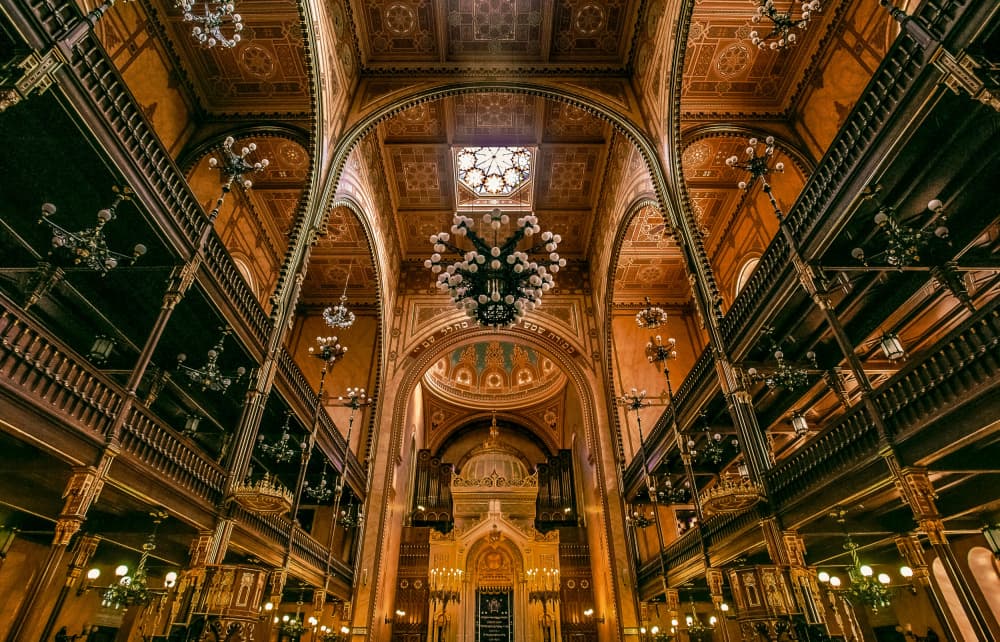 Ornate Synagogue Interior by Rodrigo Marin — canvas wall art