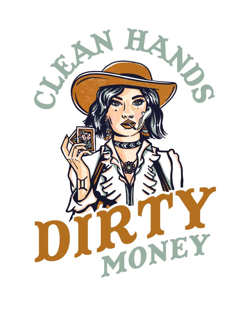 Clean Hands Dirty Money Poker Cowgirl by The Whiskey Ginger — canvas wall art