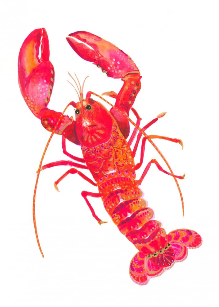 Patterned Lobster by Isabelle Brent — canvas wall art