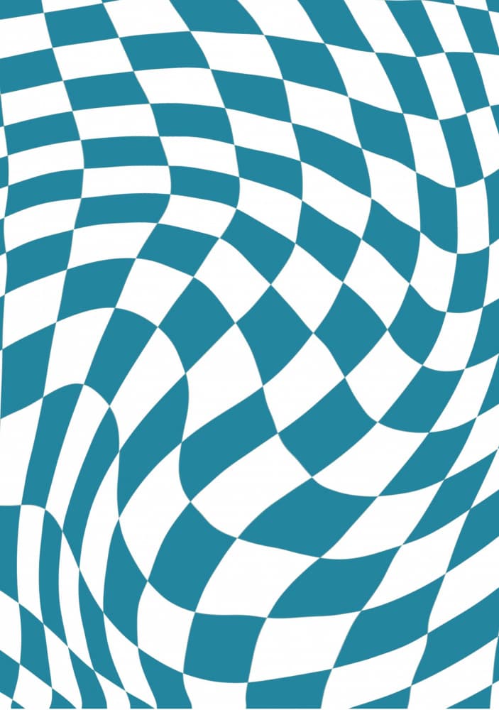 Wavy Teal Checks by Sharyn Bursic — canvas wall art