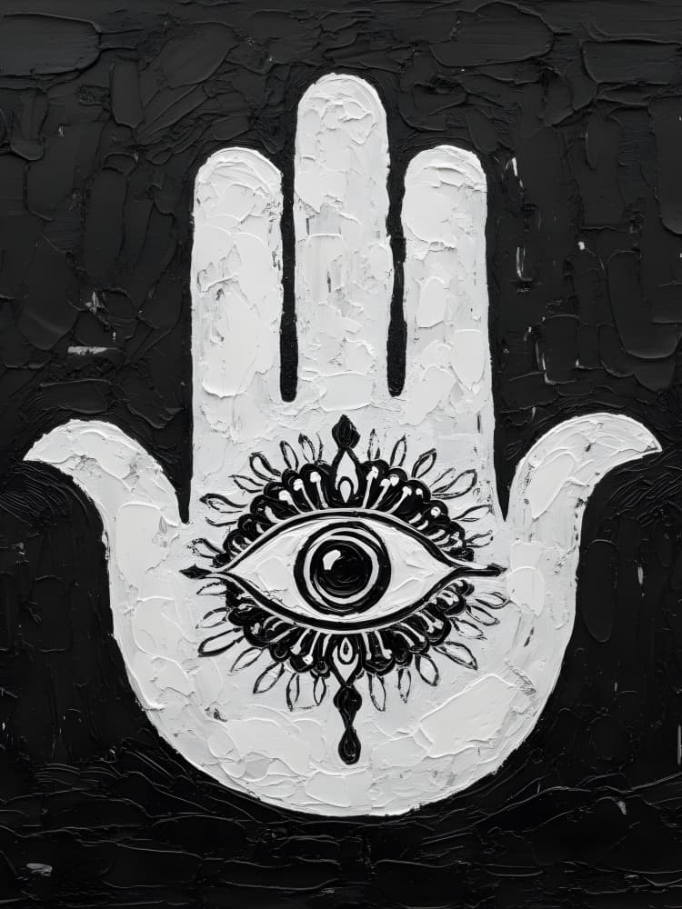 Hamsa Hand Reactive Evil Eye by HUGO — canvas wall art