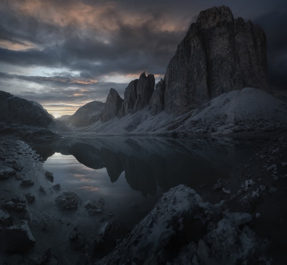 Twilight Mountain Lake by Marco Bruna — canvas wall art