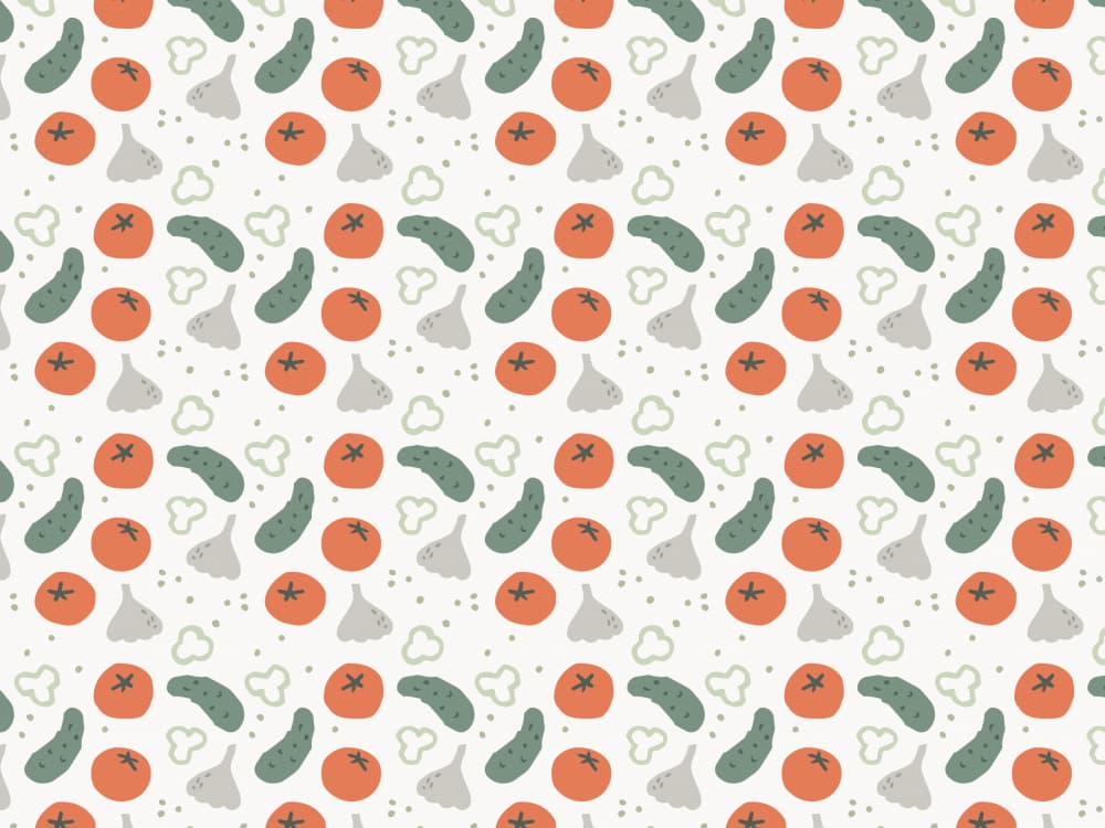 Veggie Harmony Pattern by Treechild — canvas wall art