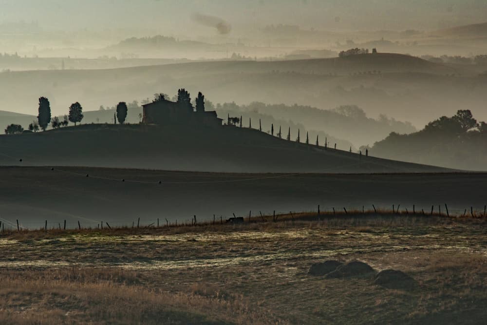 Misty Hilltop Villa by Donato Bellomo — canvas wall art