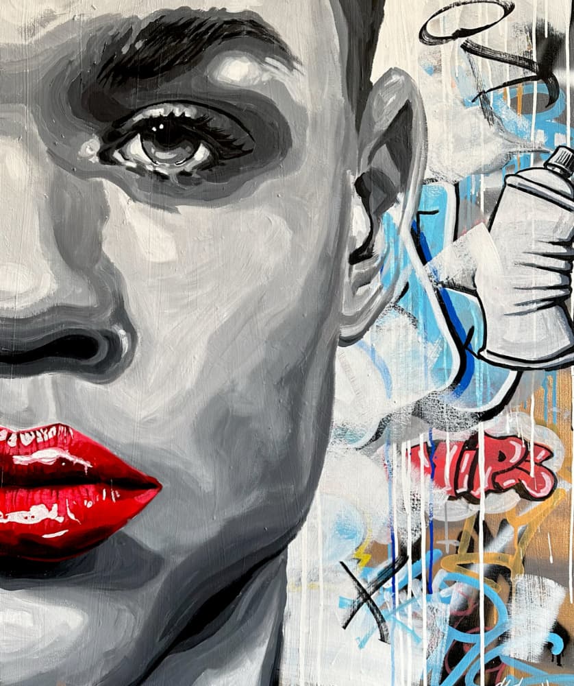 Urban Red Lips by Suzan Habib — canvas wall art