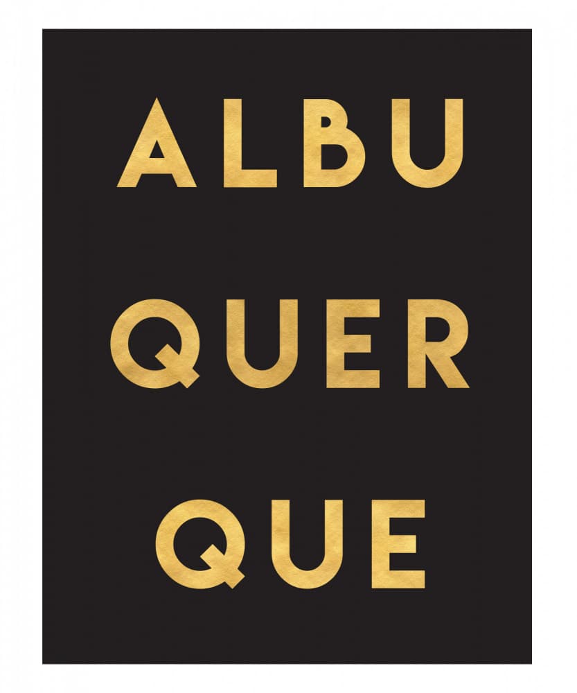 Albuquerque Gold Text by Emiliano Deificus — canvas wall art