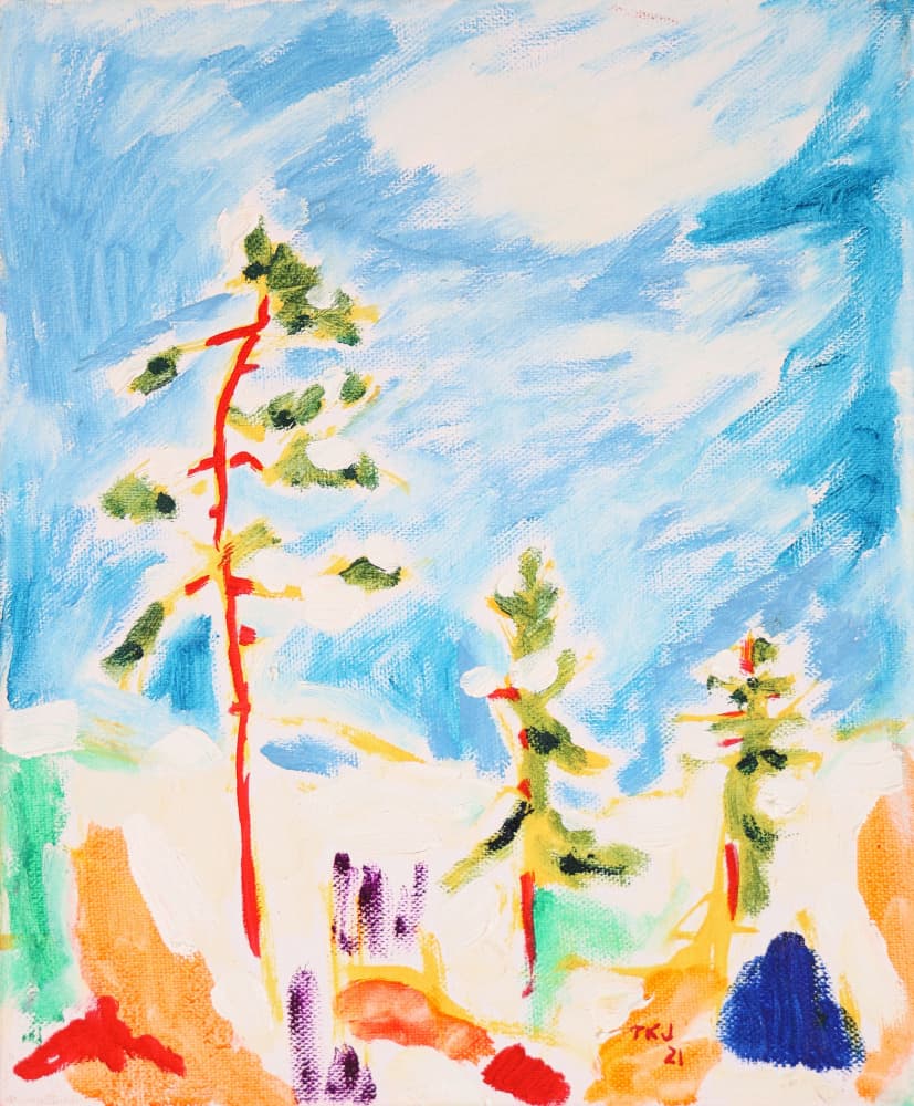 Colorful Winter Trees by Tamara Jare — canvas wall art