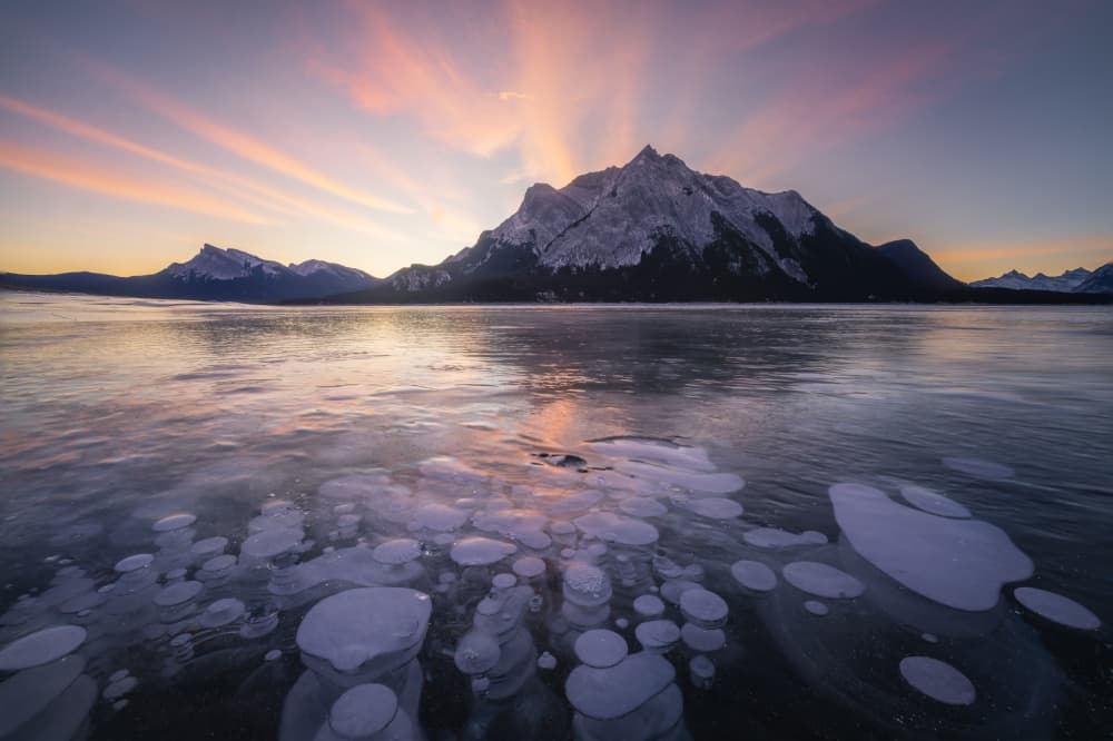 Ice Bubbles Mountain Sky by Yongnan Li (李永男) — canvas wall art