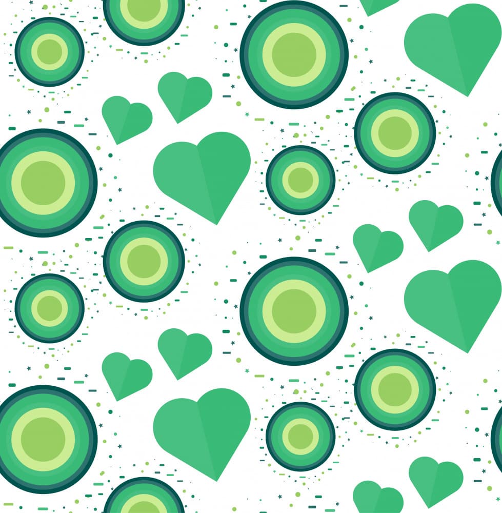 Fresh Green Heart Pattern by Marika Barsrsind — canvas wall art