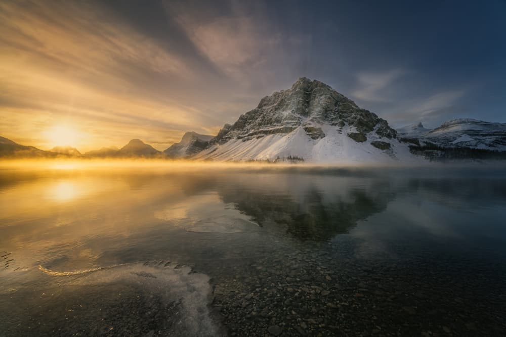 Misty Mountain Sunrise by Yongnan Li (李永男) — canvas wall art