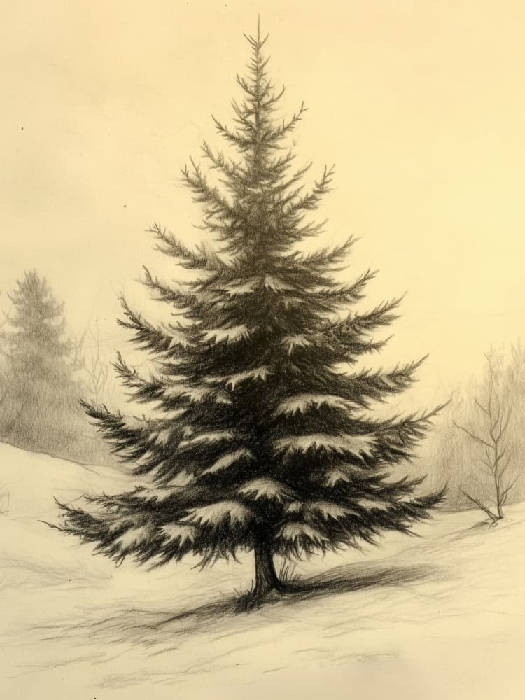 Snowy Pine Winter Scene by Jolly and Dash — canvas wall art
