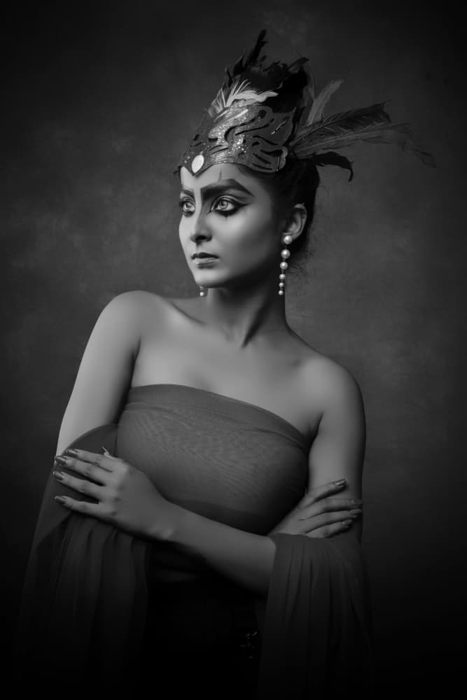 Warrior Goddess Portrait by PARTHA BHATTACHARYYA — canvas wall art