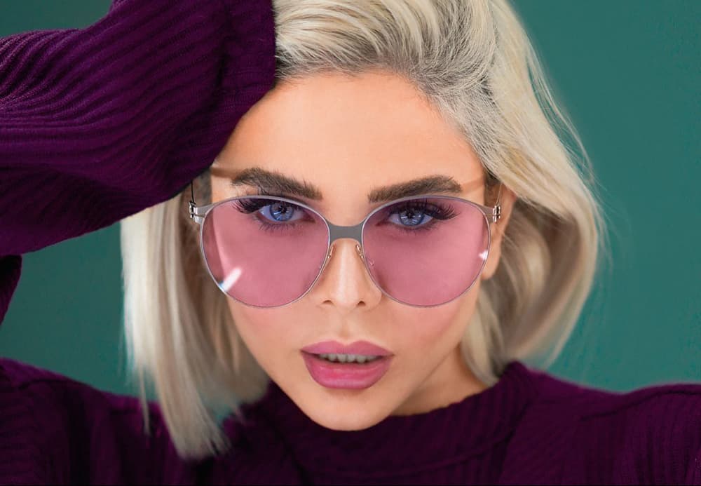 Stylish Woman Pink Sunglasses by Behrouz Sasani — canvas wall art