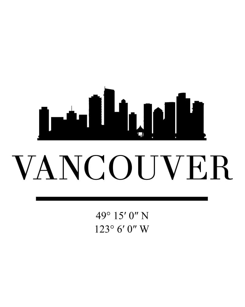 Vancouver Skyline Coordinates by Emiliano Deificus — canvas wall art