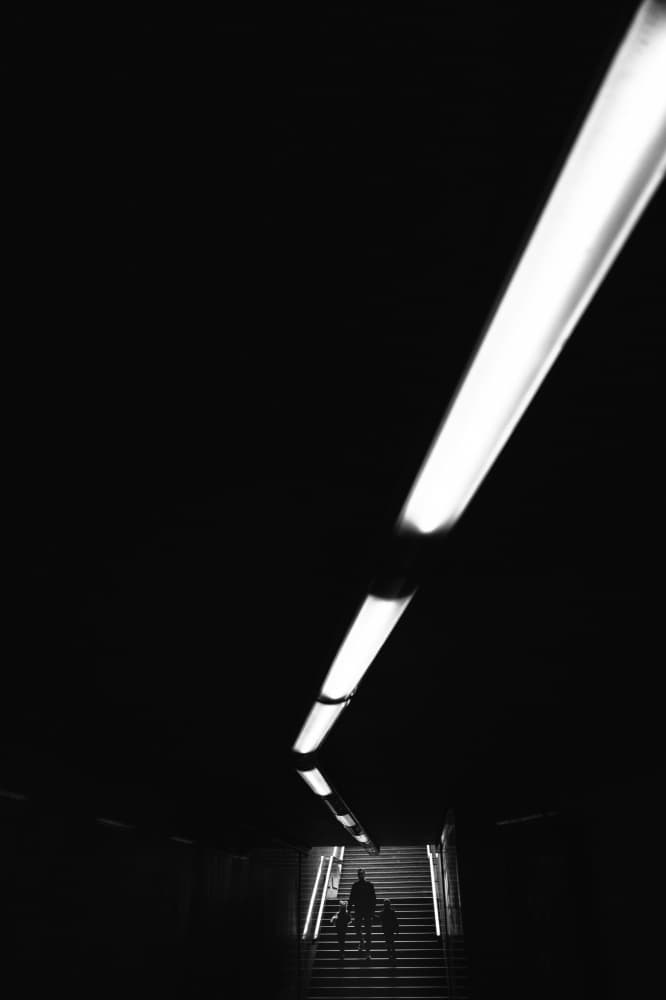 Dark Metro Ascent by Selaru Ovidiu — canvas wall art