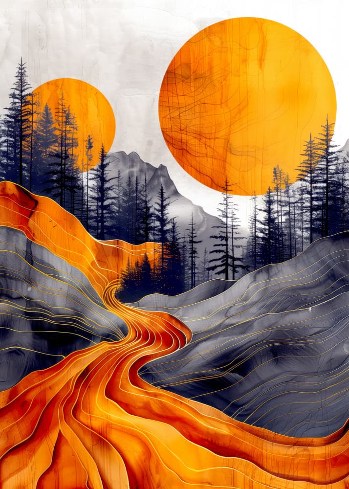 Magical Ladscape Graphic (6) by Justyna Jaszke — canvas wall art