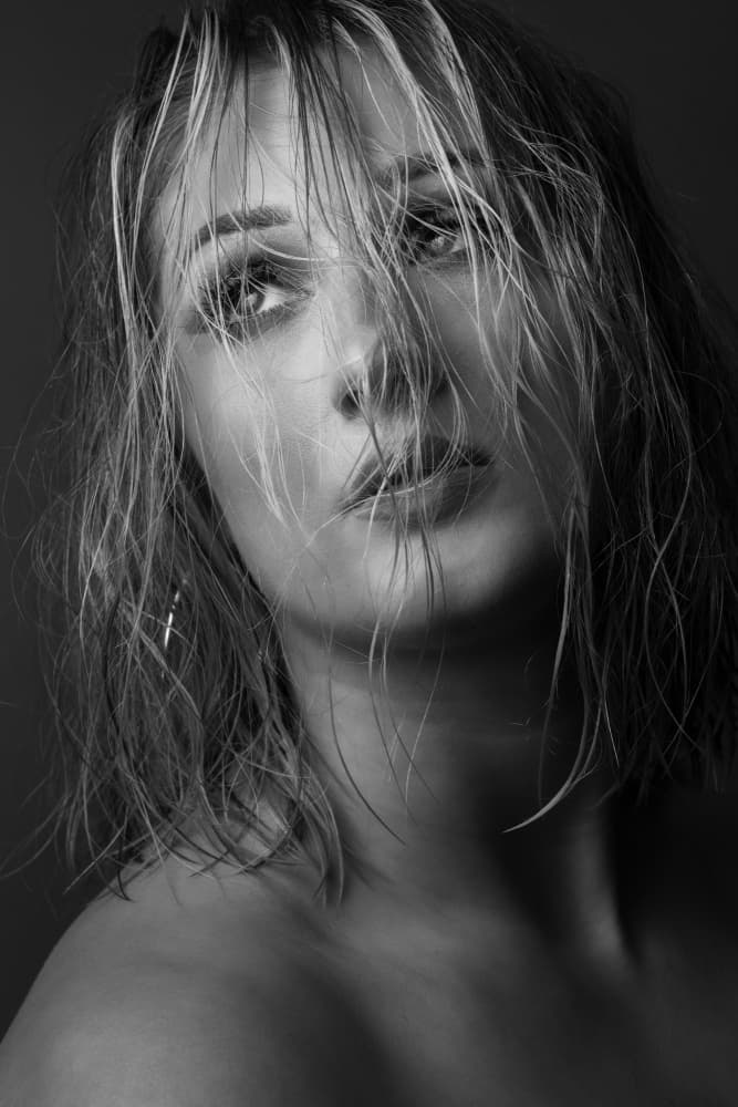 Woman Wet Hair Gaze by Hardik Pandya — canvas wall art