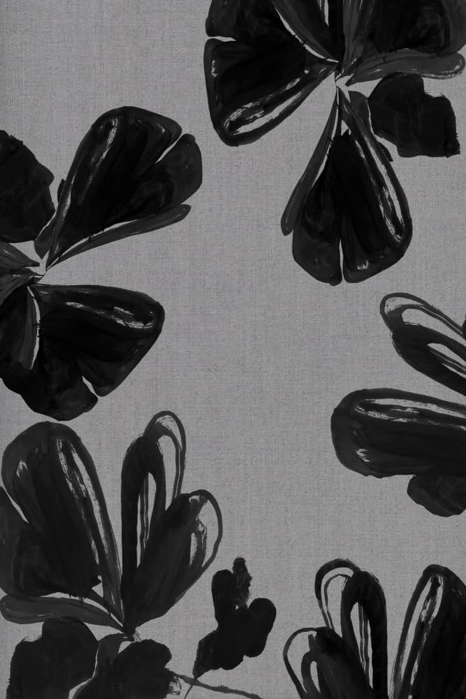 Abstract Black Blooms by cartissi — canvas wall art