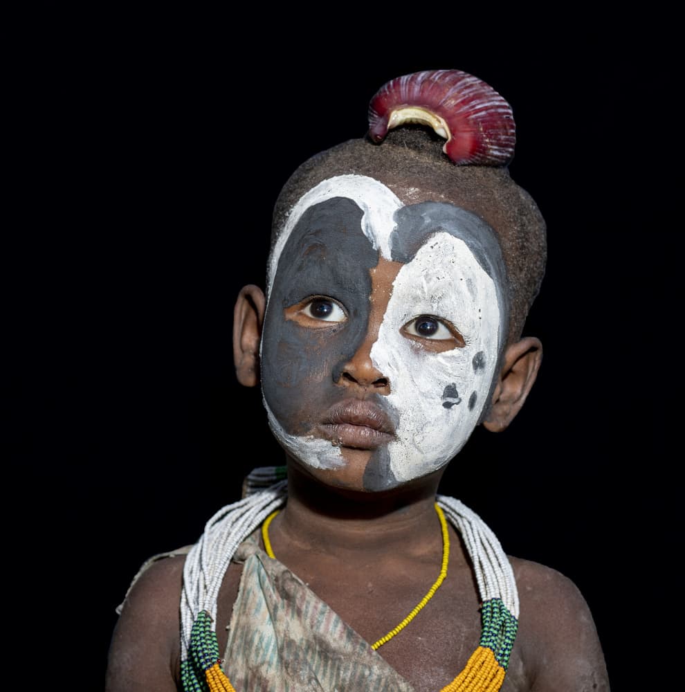 Tribal Painted Child by Iris Wiener — canvas wall art