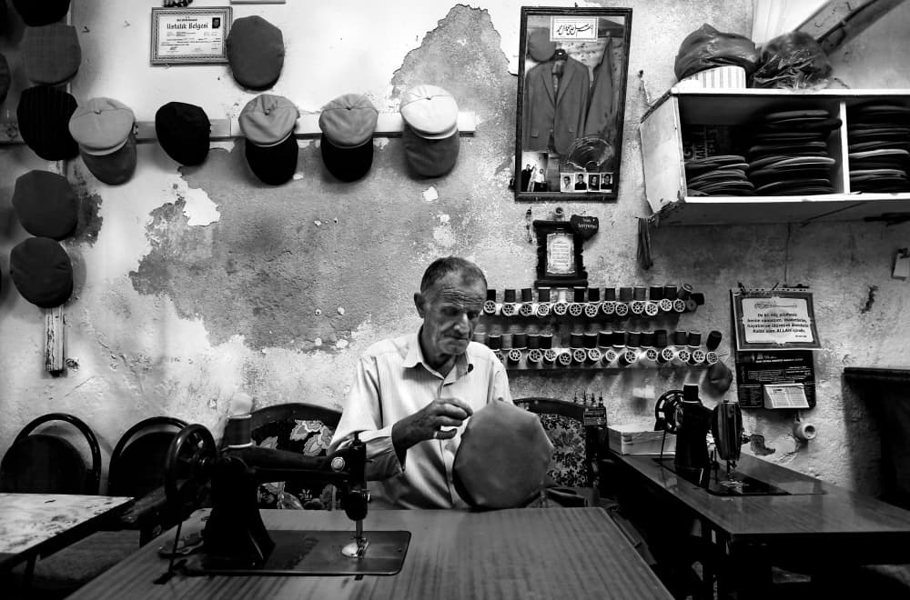 The Hat Maker's Shop by Nurten Öztürk — canvas wall art