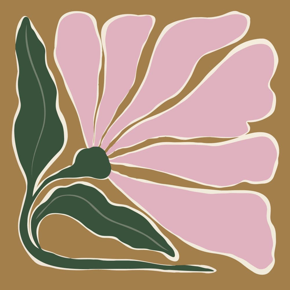 Organic Pink Floral by Miho Art Studio — canvas wall art