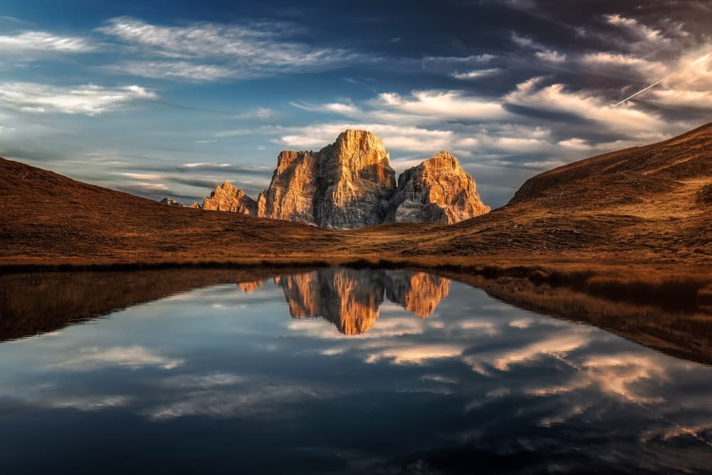Golden Mountain Reflection by Martin Kucera EFIAP AZSF — canvas wall art
