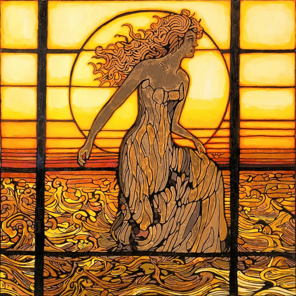 Goddess Of Golden Waves by Vivian Kim — canvas wall art