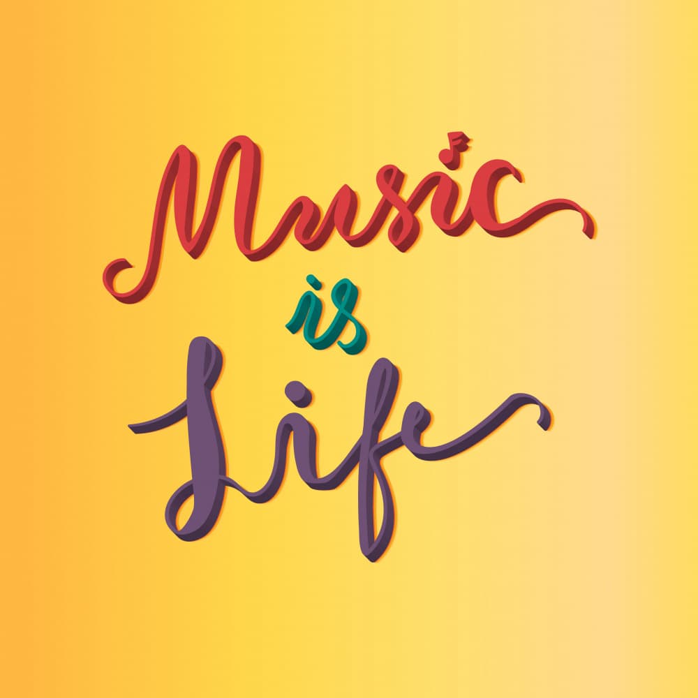 Music Is Life Quote by Marika Barsrsind — canvas wall art