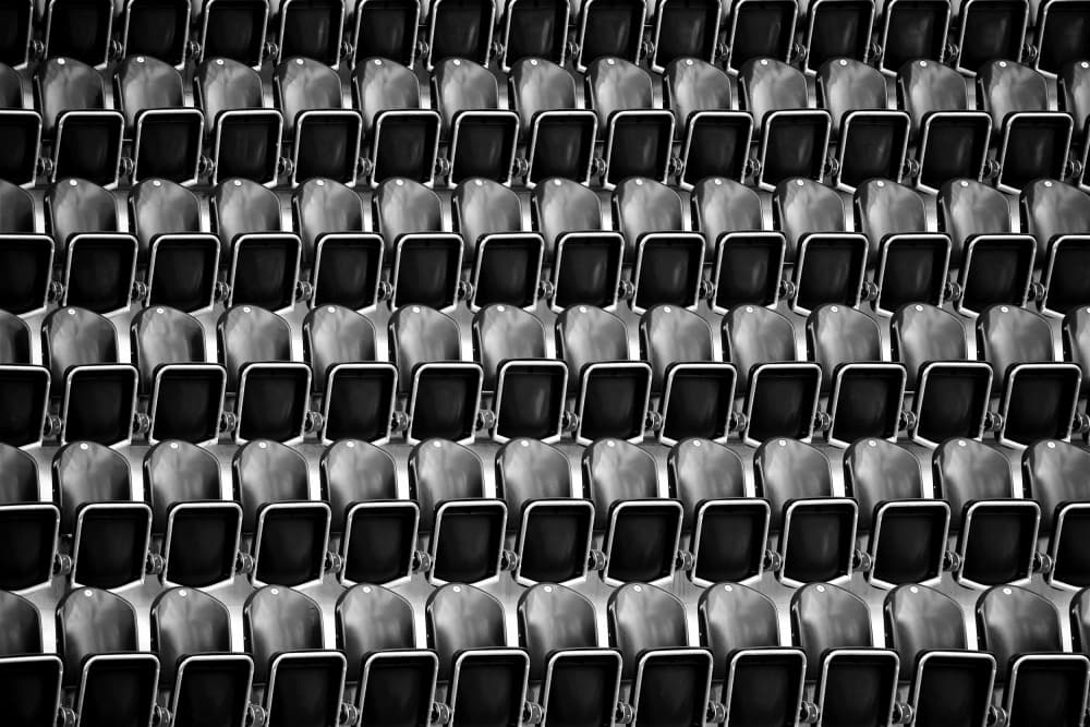 Geometric Empty Seats by Bastian Kienitz — canvas wall art