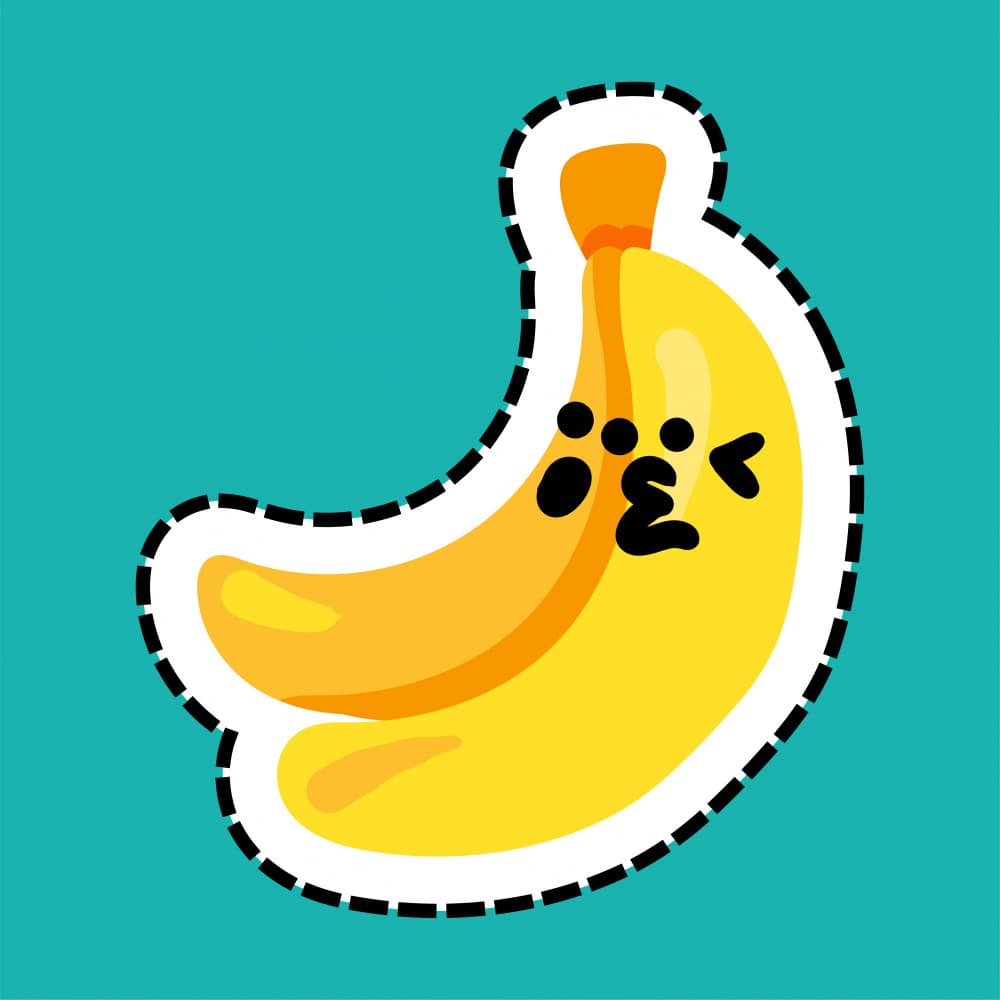 Cute Banana Kiss by Marika Barsrsind — canvas wall art