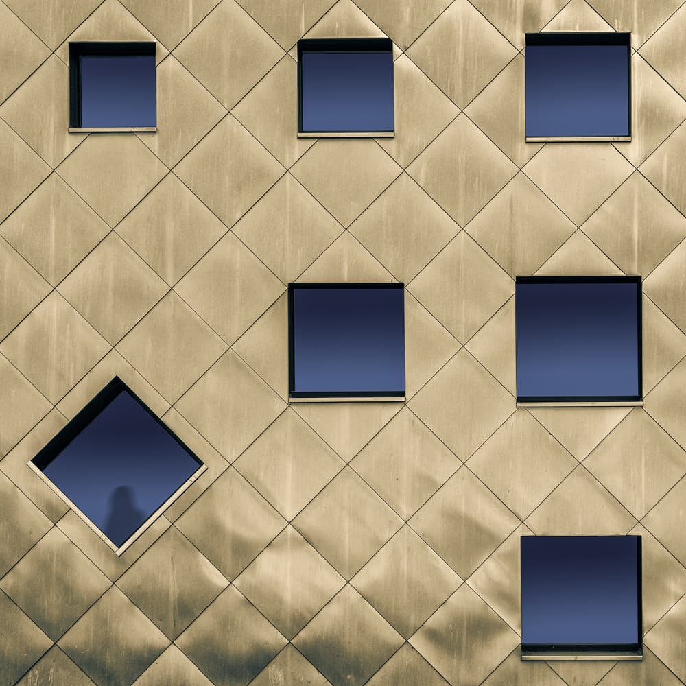 Modern Gold Windows by Luc Vangindertael (laGrange) — canvas wall art