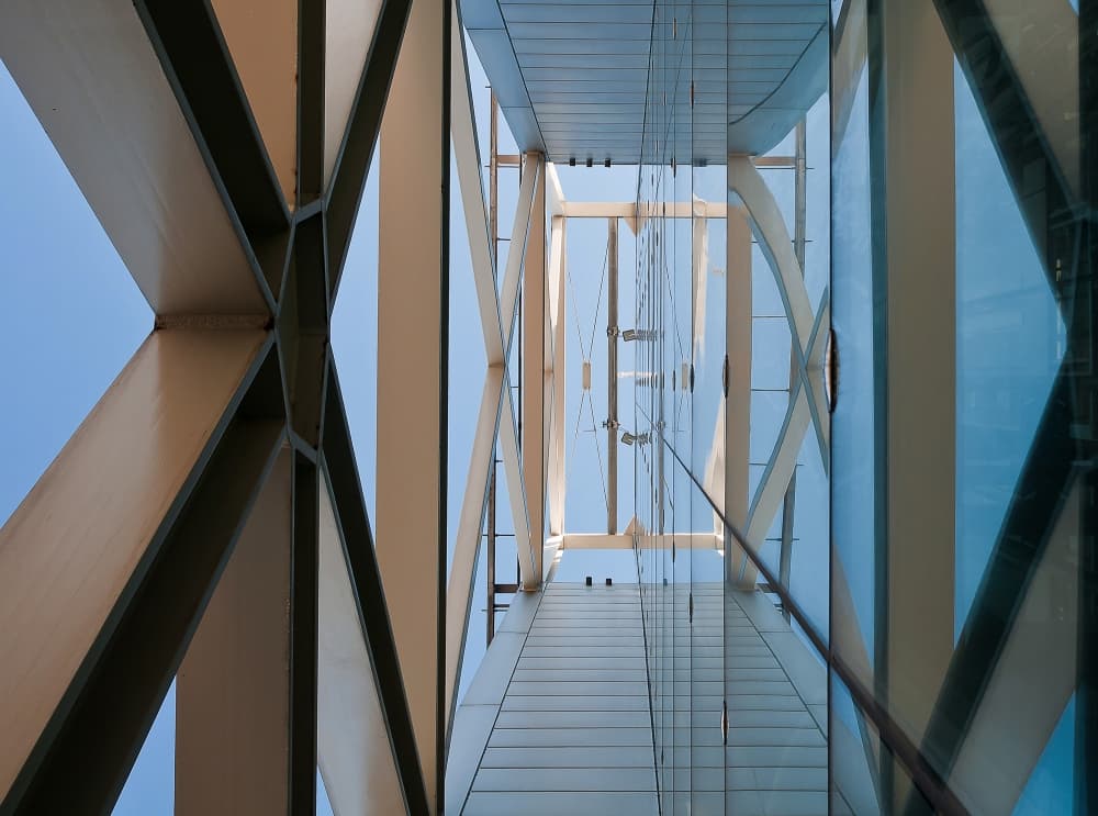 Geometric Glass Building by Henk van Maastricht — canvas wall art