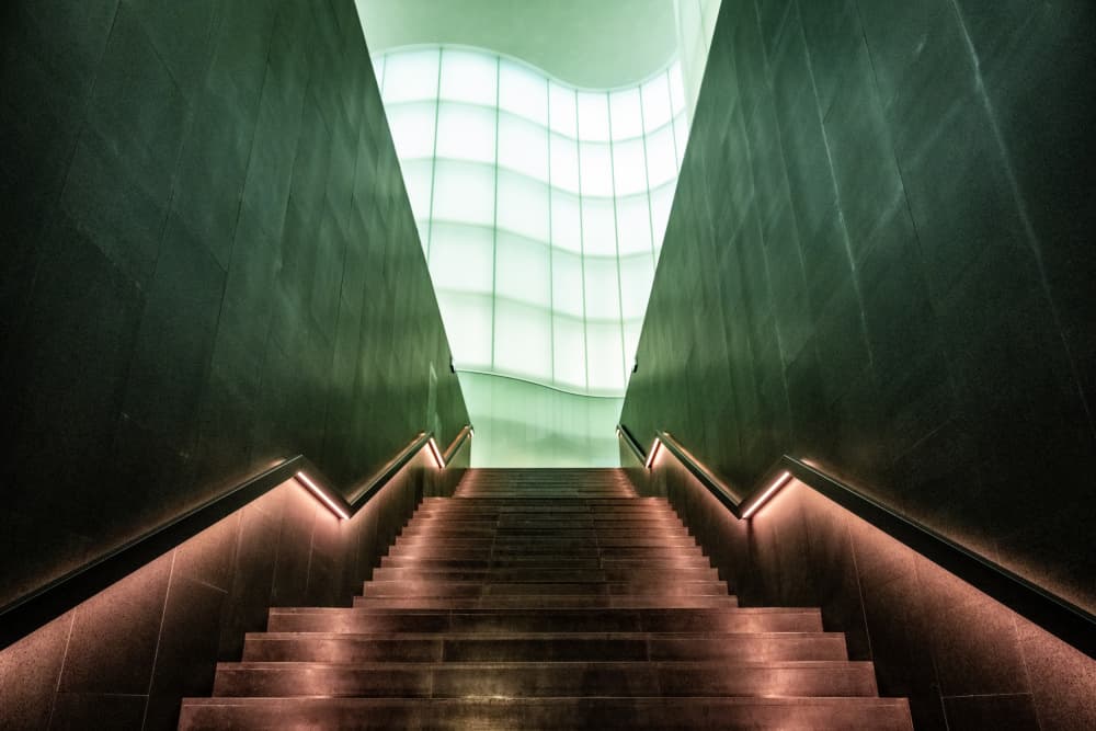 Upward Glowing Staircase by Linda Wride — canvas wall art