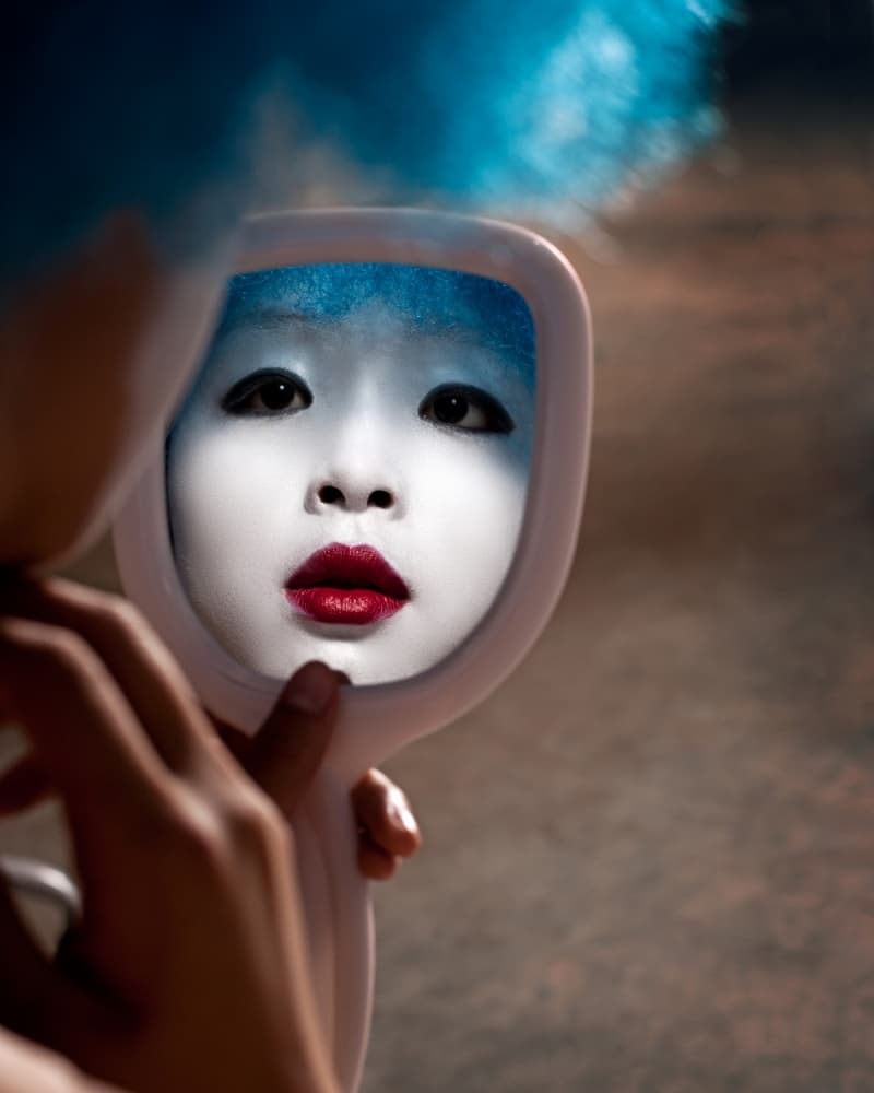 Artistic Mirror Gaze by Scott Michaels — canvas wall art