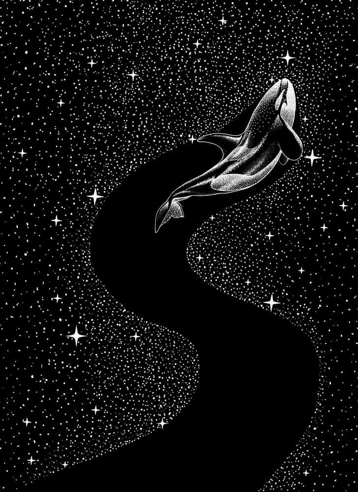 Whale Through Starlight by Alirıza ÇAKIR — canvas wall art